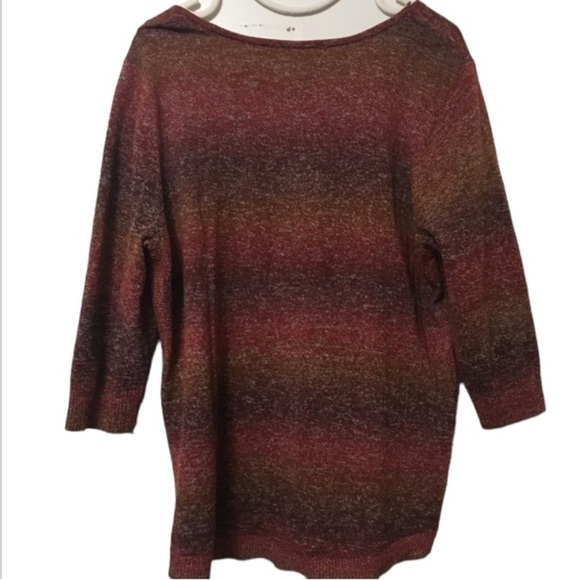 Red, Purple, & Orange Ombré lightweight sweater - Picture 3 of 3